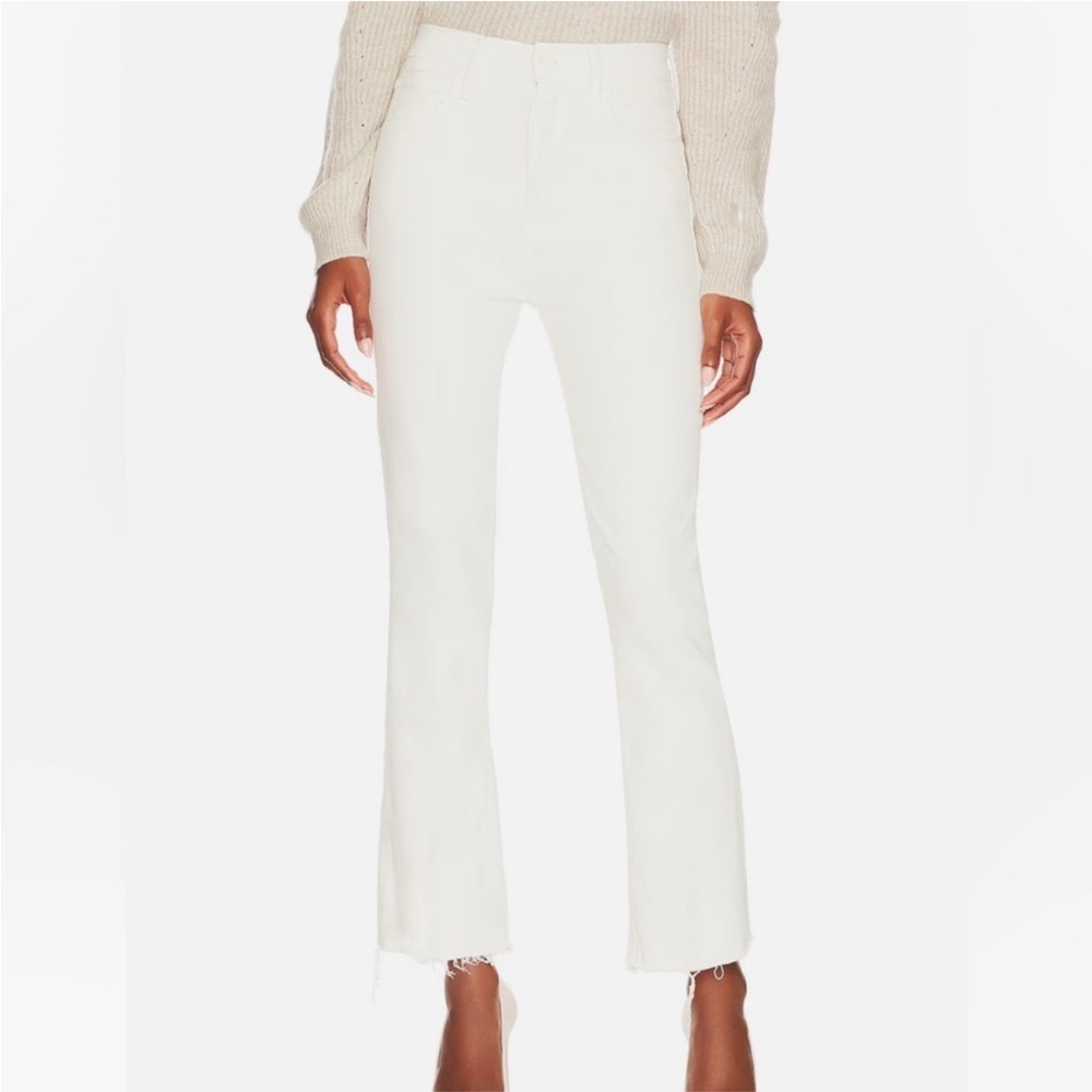 Mother The Tripper Ankle Fray Jean in Play Date (Cream Wash), Size 23